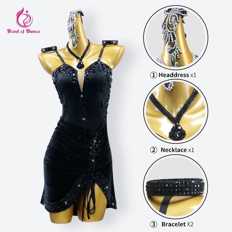 2026 New Latin Dance Stage Costume Woman Party Dress Cabaret Girls Sexy Short Clothes Elegant Ballroom Practice Outfit Dancewear