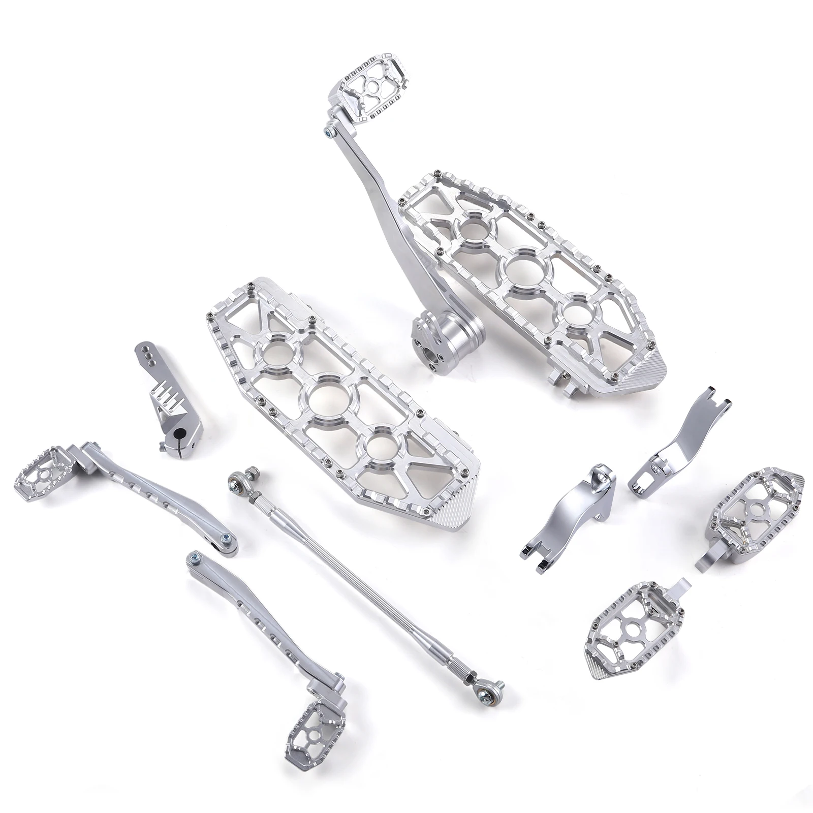 Complete Floorboard Heel Toe Shift Pegs Lever for Touring 2014-2024 Electra Glide Driver Passenger Footrests