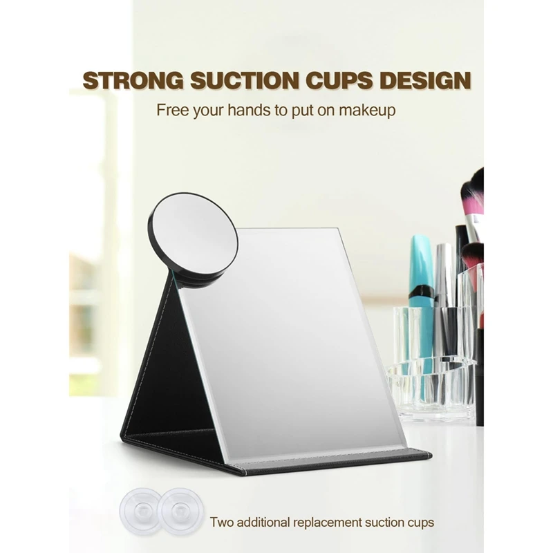 Magnifying Mirror With Tweezers Magnified Makeup Mirror With 2 Suction Cups For Grooming & Travel