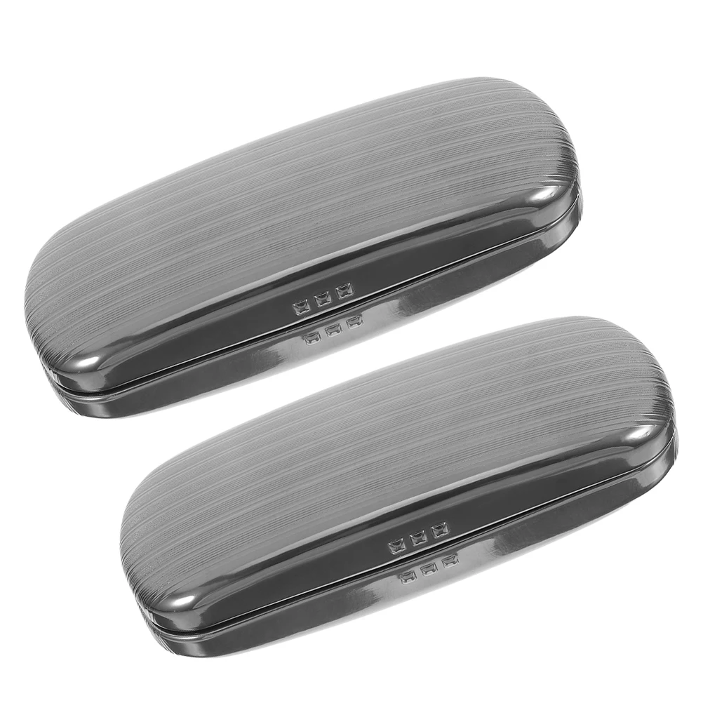 

2 Pcs High-end Sunglasses Box Eyeglass Case Men's Cases Silver Aluminum Handmade