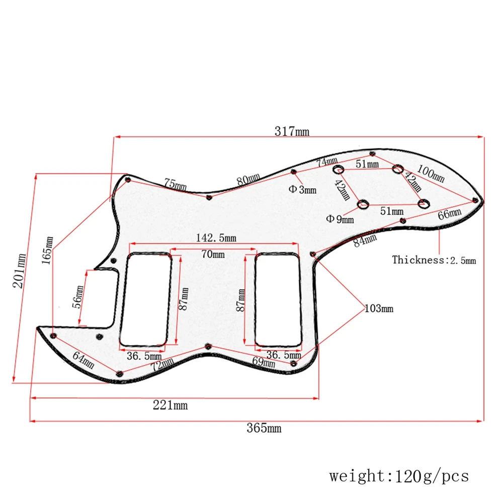 

Premium 3 Ply Pvc Guitar Pickguard For Mexico 72 Ri Style Scratch Plate Protection Heavy Duty