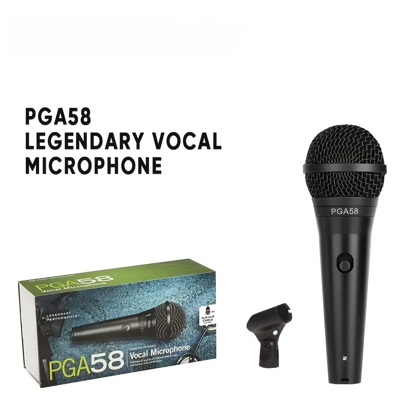 Metal PGA58 Cardioid Dynamic Microphone For Stage Singing Professional Wired Microphone for Shure Karaoke BBOX Recording Vocal