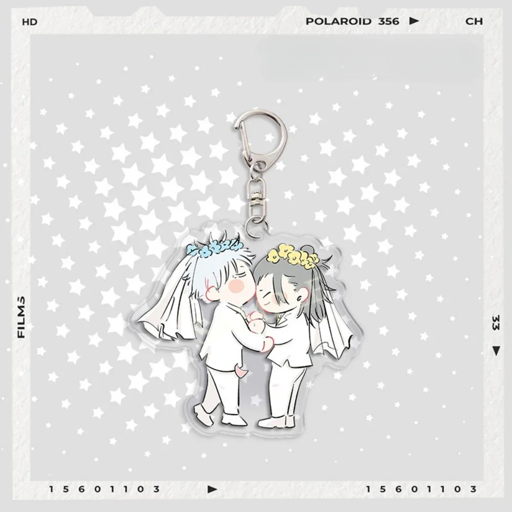 Jujutsu Kaisen AnimePeripheral Originality Cartoon Satoru Gojo Wedding Series Acrylic Keychain Pendant Standing Sign Decoration