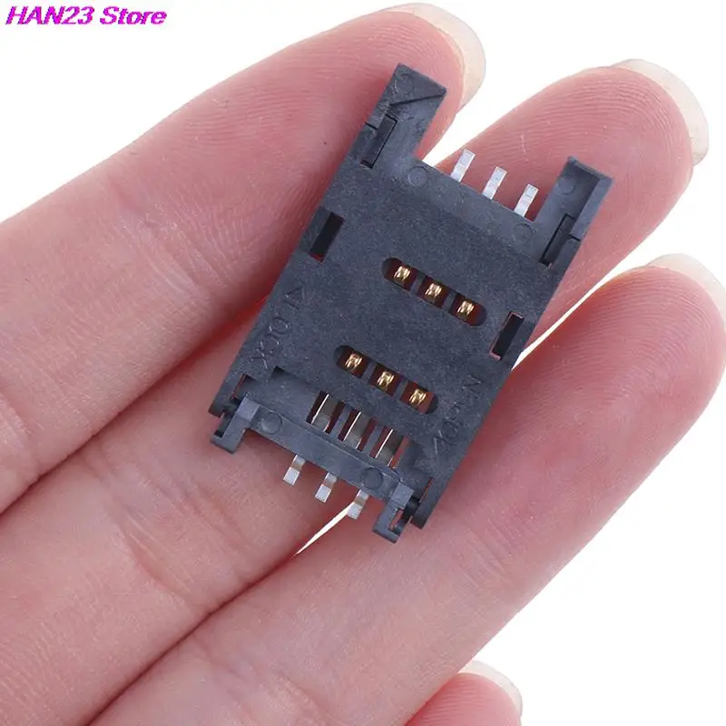 10pcs 2.5cm SIM Card holder 6P SMT SMD 6 PIN Card Socket / 6pin Slot / Seats/ Holder connector for phone