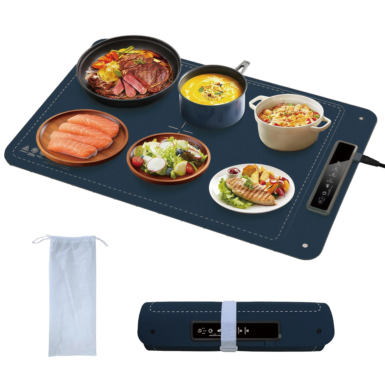 

Электрическая нагревательная плита, нагревательная плита для еды, складная портативная умная грелка для еды, регулируемая температура