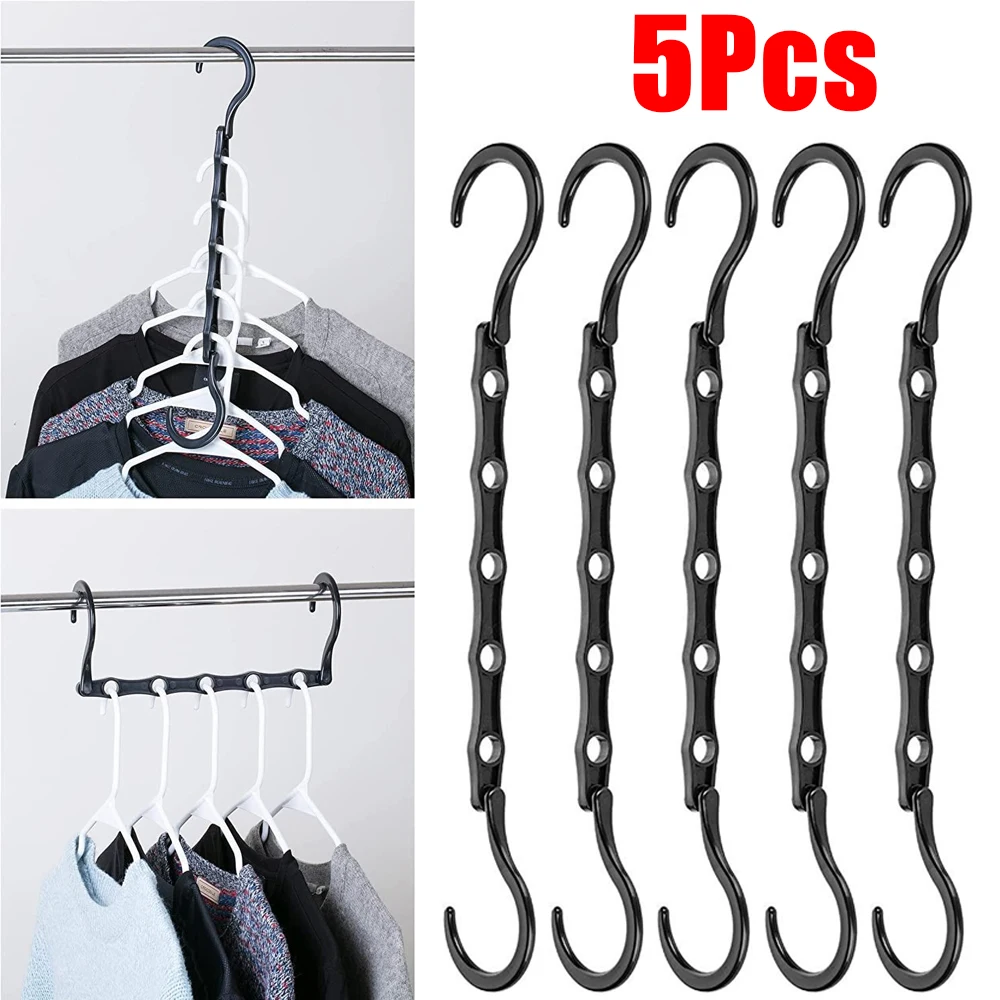 Multifunctional 5-hole Hook Plastic Clothes Racks Rotary Organizer Hangers Folding Hanger Folding Magic Closet Wardrobe Organize