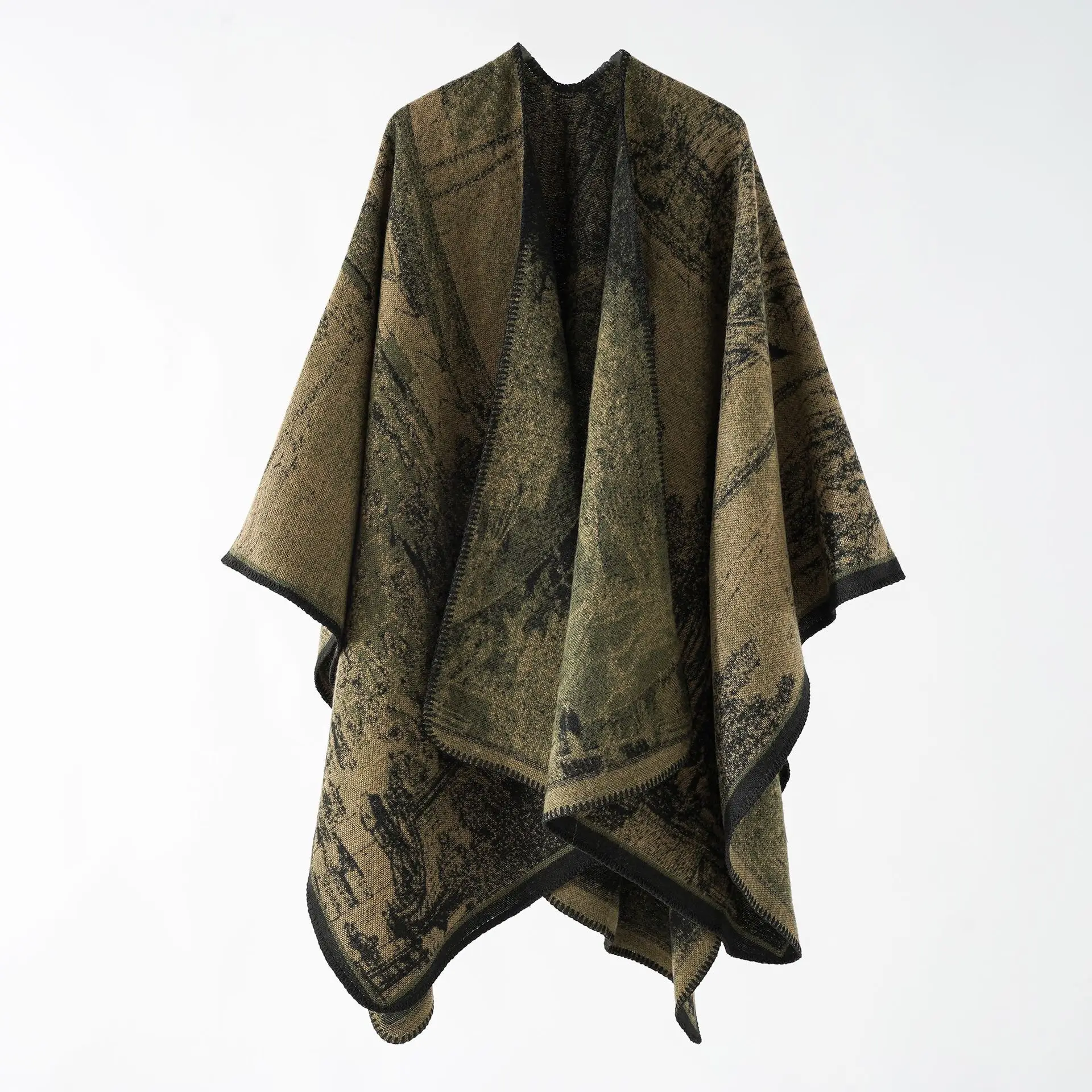 

Cloak New Ethnic Shawl Pullover Tassel Cardigan Color Travel Photo Casual Women Knitted Cape Lady Coat Colorful Free Size Wh9
