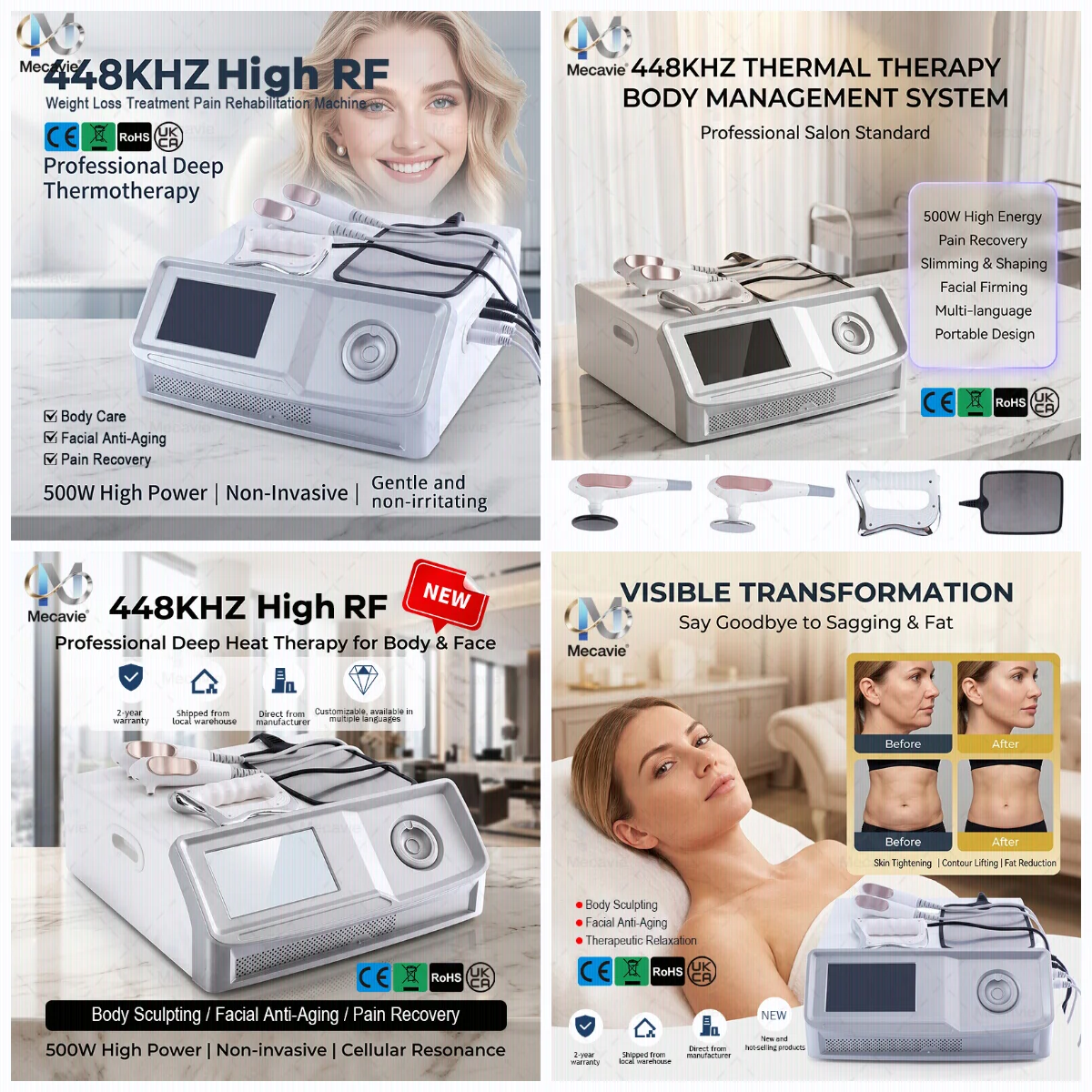 Advanced 448KHz Tecar Therapy Machine,Slimming,Pain Relief,Skin Rejuvenation,Professional Salon Beauty Physiotherapy Equipment