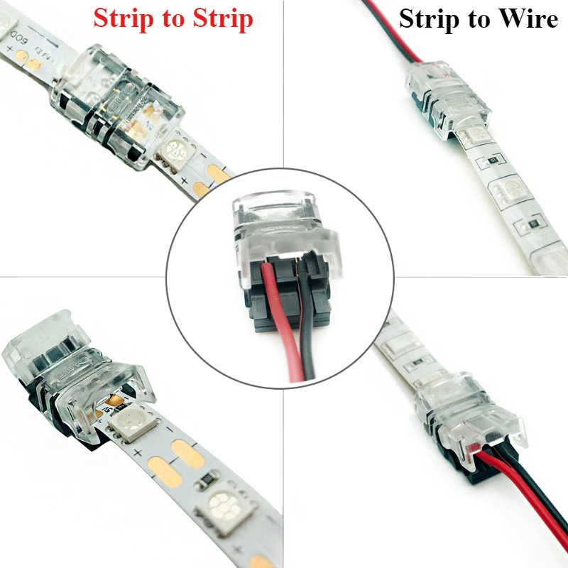5/10Pcs/Lot 2/3/4/5/6 Pin LED Strip Connectors Waterproof Connector Terminal For 8/10/12MM LED Strip Light WS2811 WS2812B