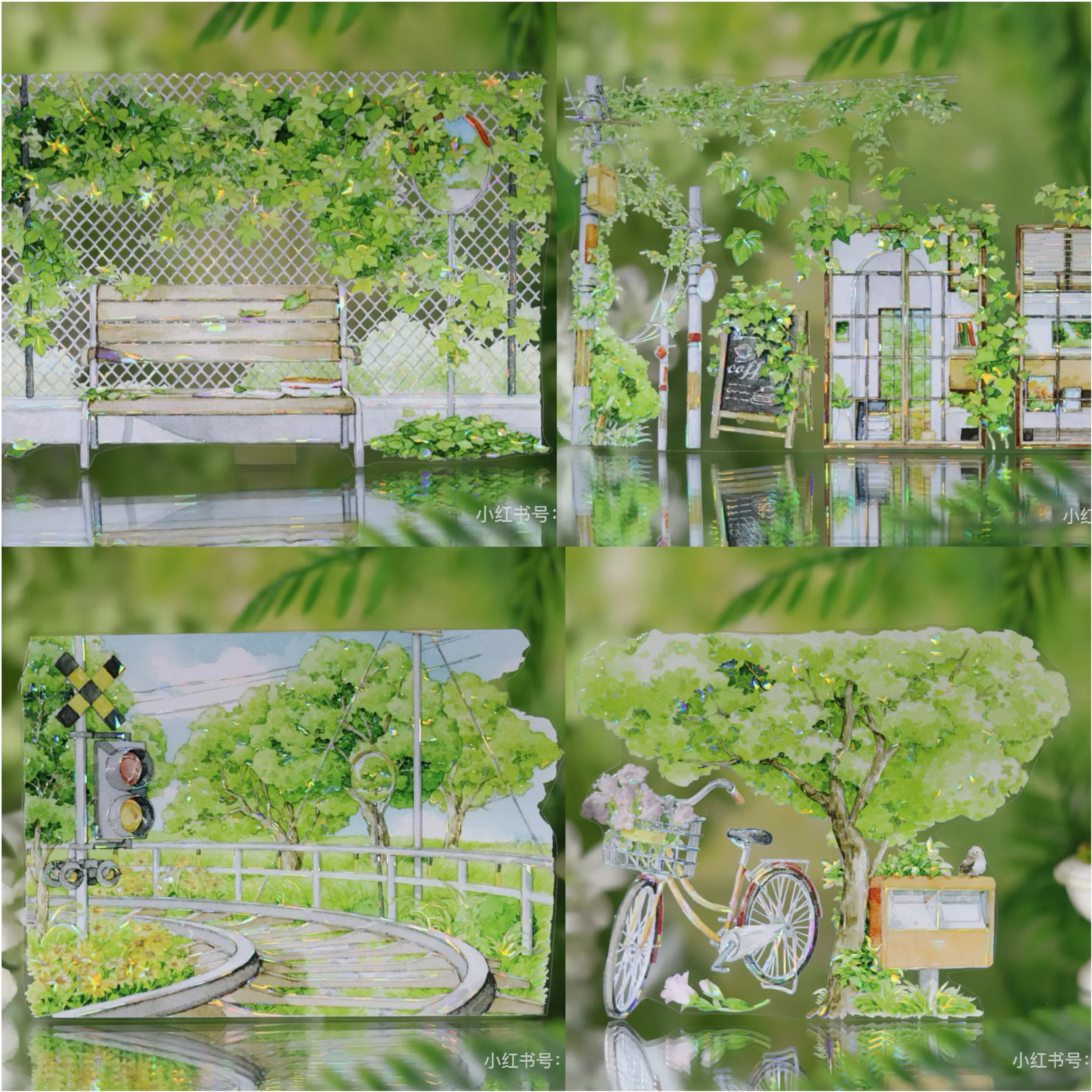 

Shine Green Landscaping Primer Tape PET Shell Light Green Plant Rail Material