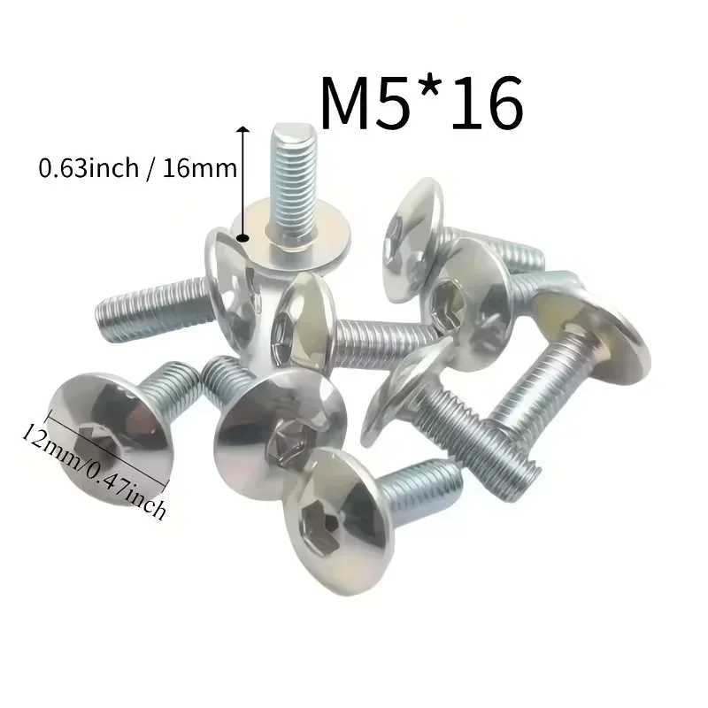 50pcs Flat Head Hex Socket Screws M5-16 304 Stainless Steel, Corrosion Resistant, for Motorcycles And Atvs, Easy Installation