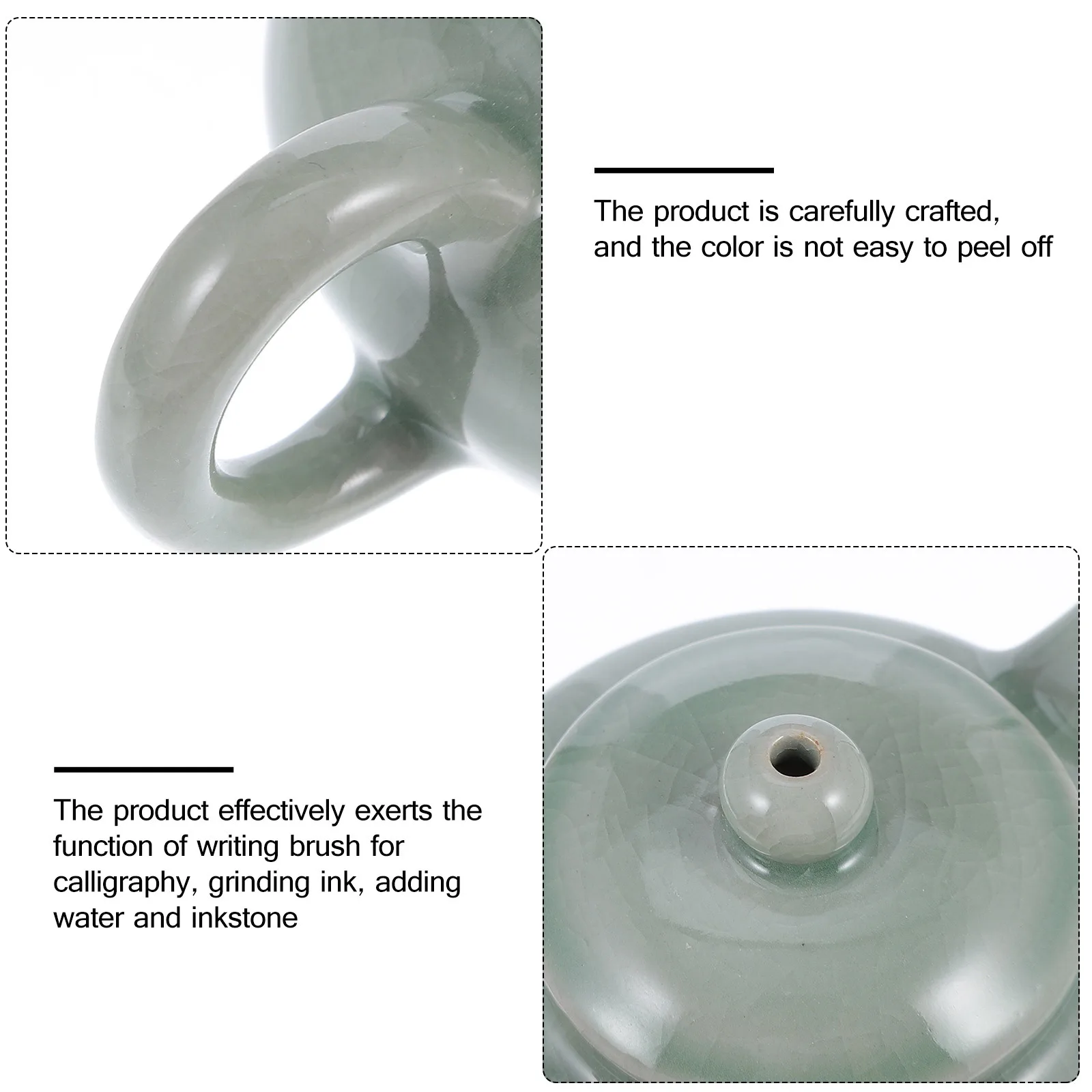 

1Pcs Calligraphy Water Dropper Ceramic Teapot Style Water Container for Chinese Culture Lovers Art Home Office Use