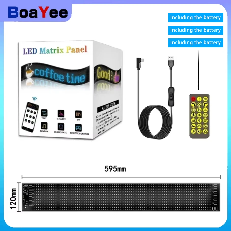 

LED Sign Matrix Pixel Panel Scrolling Bright Led Eyes For Truck Signboard Flexible USB LED Car Sign Bluetooth App DIY Control