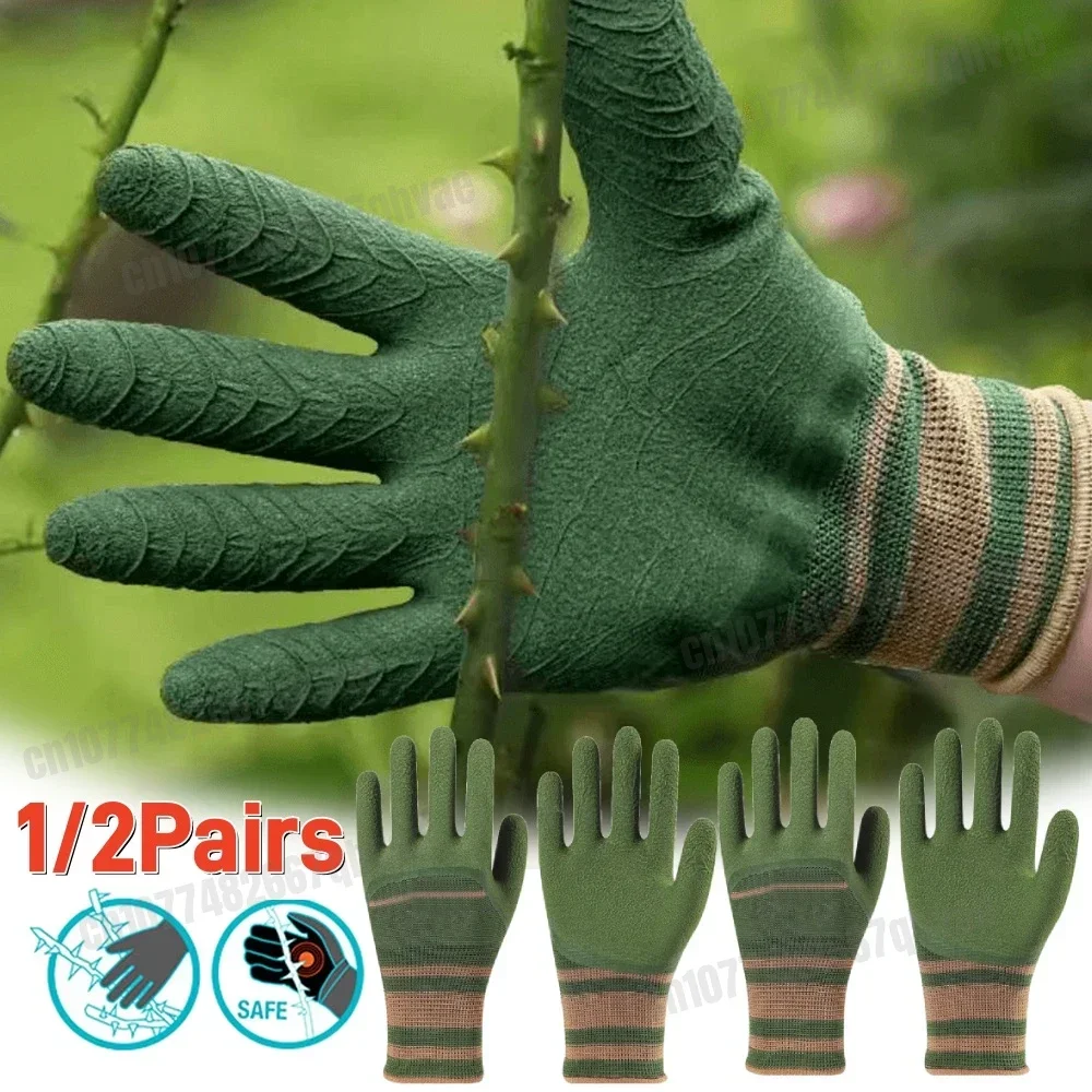 Mehrzweck-Gartenhandschuhe, dornenfest, wasserdicht, schnittfest, rutschfester Griff zum Beschneiden von Rosen, Löwenkraut, Reinigung, Arbeiten im Freien – Detail 14