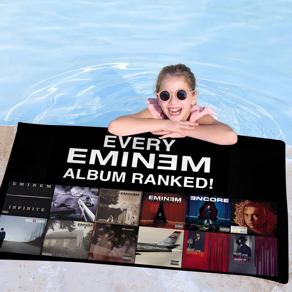 Rapper Eminem Anime Beach Swimming Towel Soft Absorbent Washcloth Children's Gifts For Kids Travel Camping Gym