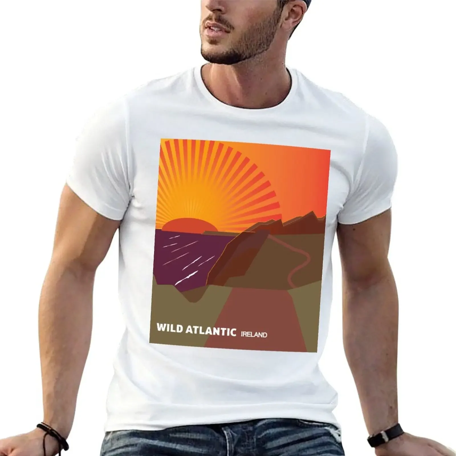 Wild Atlantic Way Ireland Design T-Shirt oversized t shirt topping Blouse mens t shirt