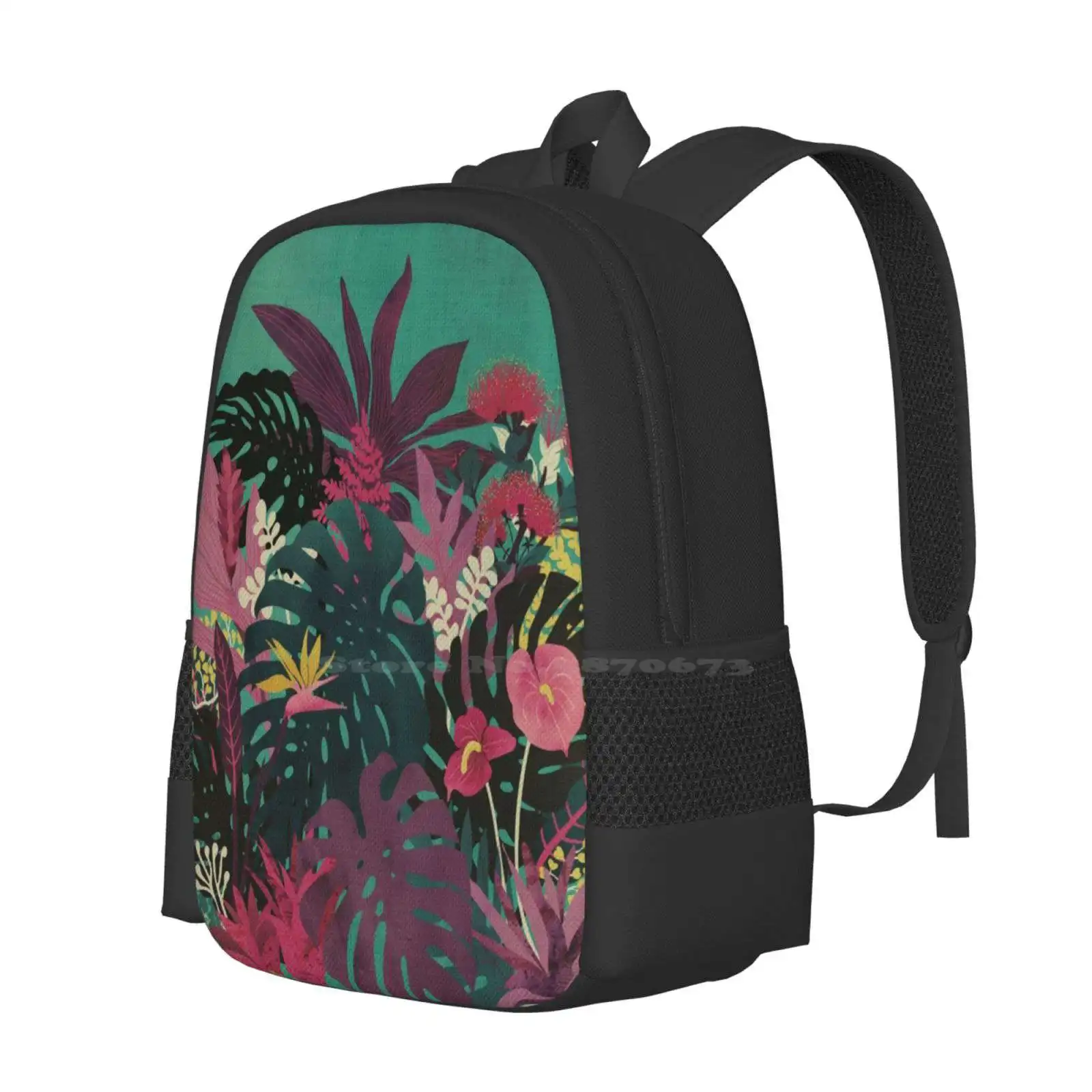 Tropical Tendencies Backpacks For School Teenagers Girls Travel Bags Tropical Floral Hawaii Aloha Flowers Leaves Vintage Island