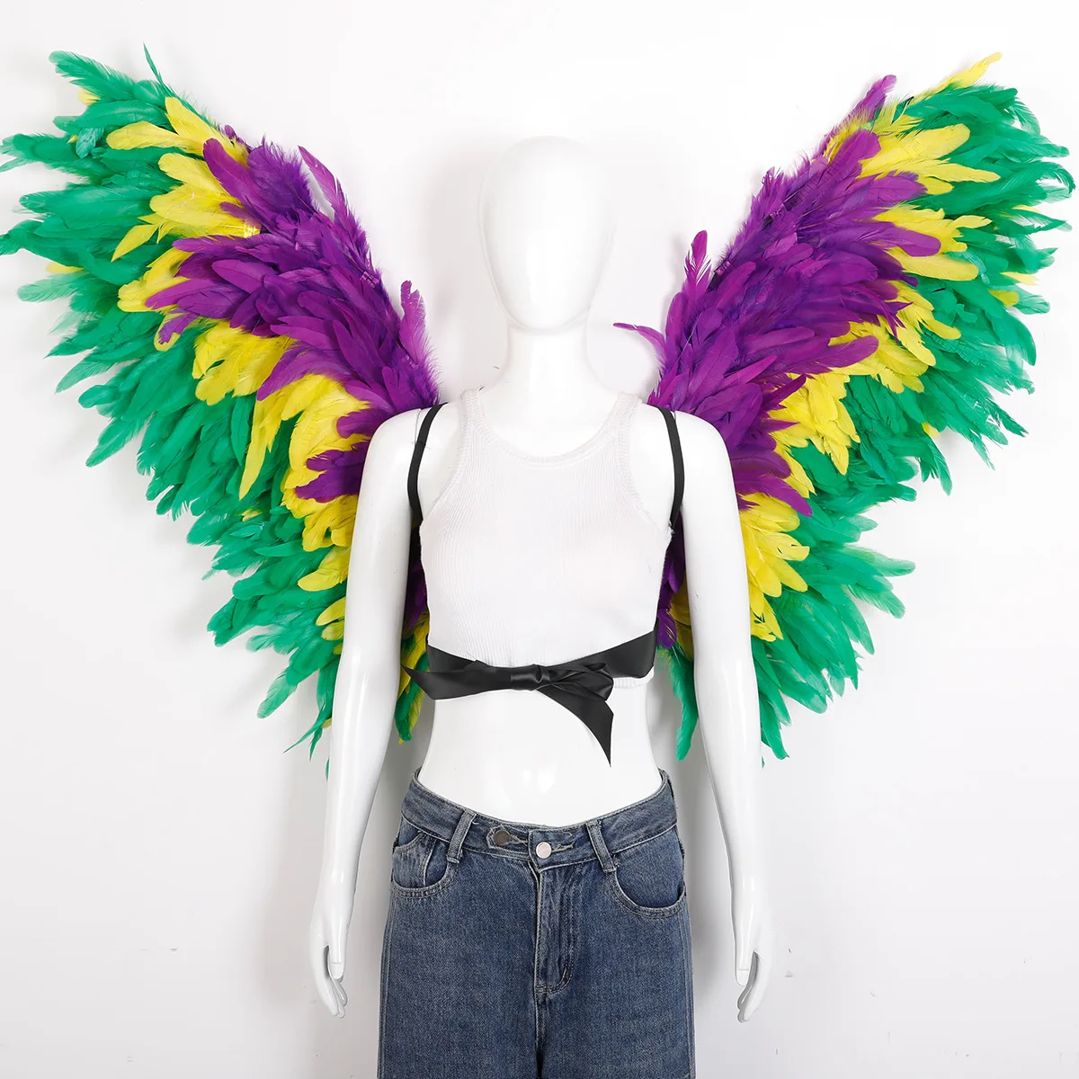 Disfraz de Capa con Alas de Mariposa de Plumas para Carnaval de Halloween, para Desfile de Moda, Baile, Fiesta, Chaleco, Chal de Ángel, Calentador de Cuello