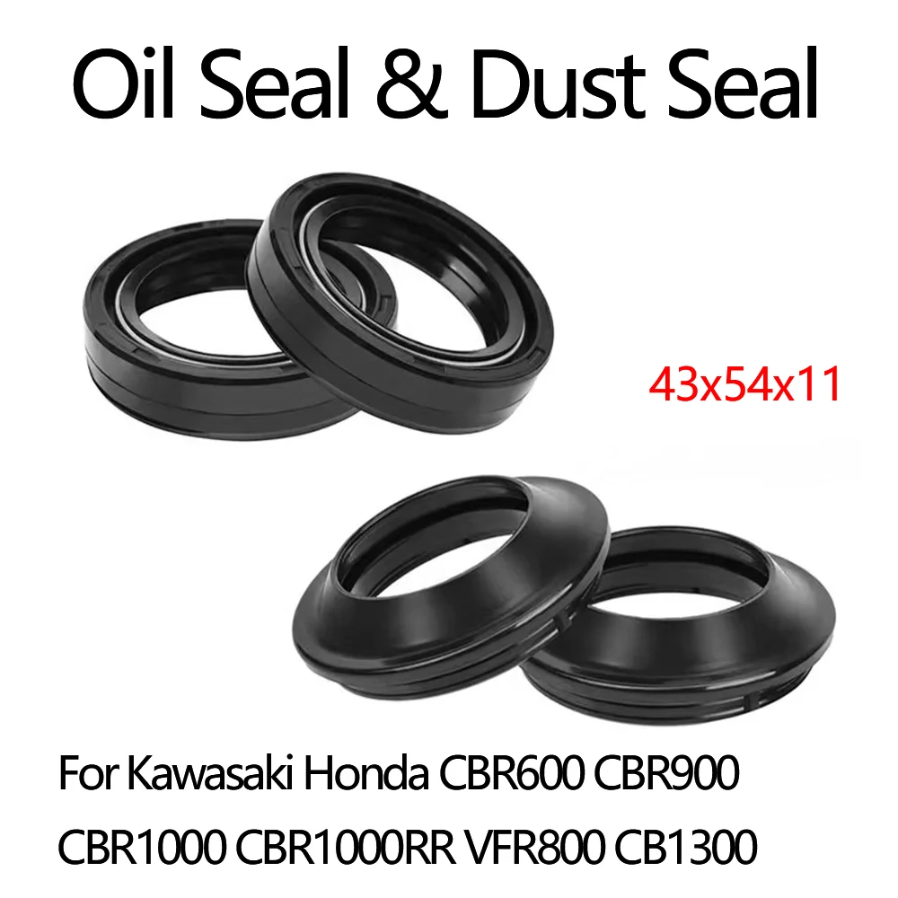 43x54x11 43 54 11 Oil Seal & Dust Cover Front Fork For Kawasaki Honda CBR600 CBR900 CBR1000 CBR1000RR VFR800 CB1300 CBR 600 900