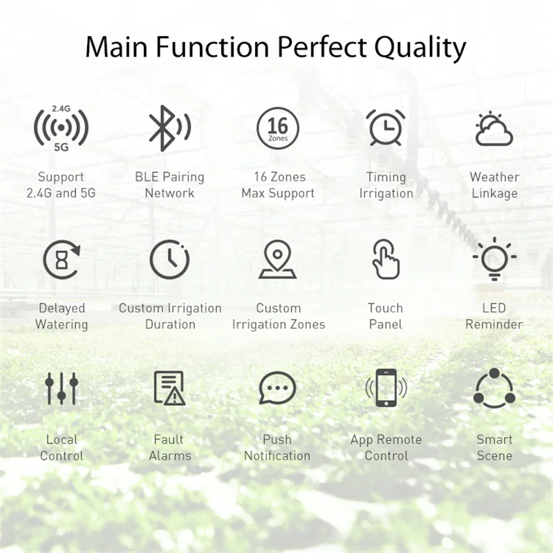 Tuya WiFi BLE Smart Sprinkler Controller 16 Zone Max Timing Irrigation Real Time Weather Linkage APP Wireless Control