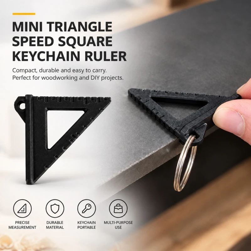 Mini Triangle Speed Square Keychain Ruler Woodworking Measuring Tool Christmas Gift
