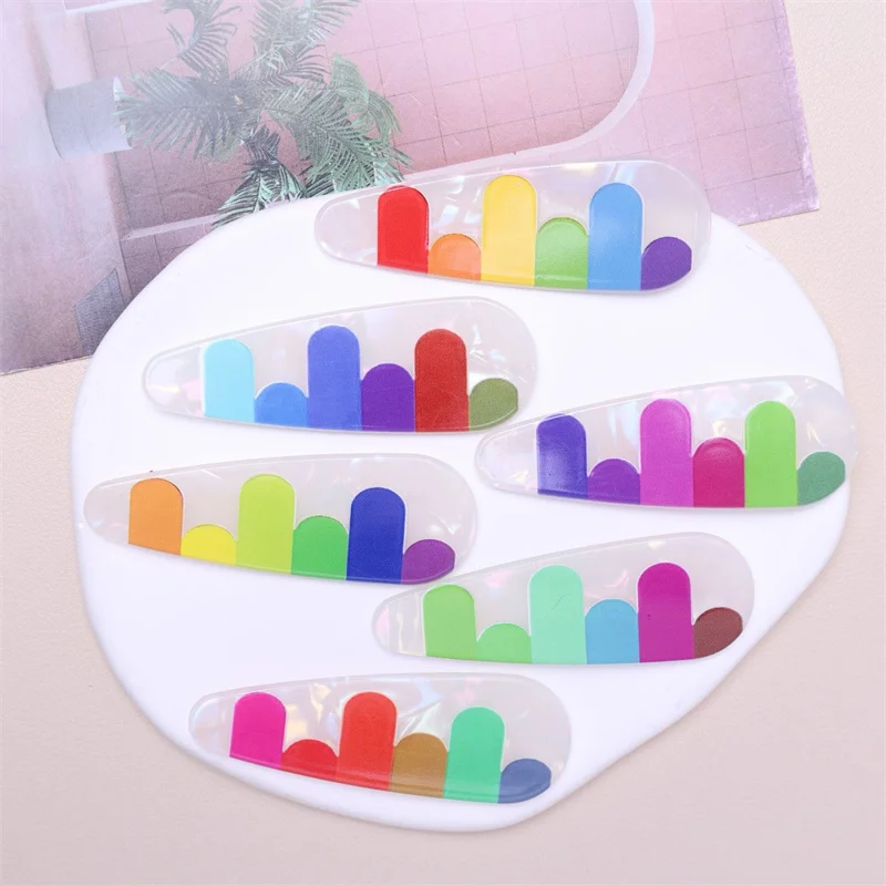 

Newest 50pcs/lot 60*22mm color pattern print geometry Rectangular droplets shape acrylic bead diy jewelry garment hair accessory