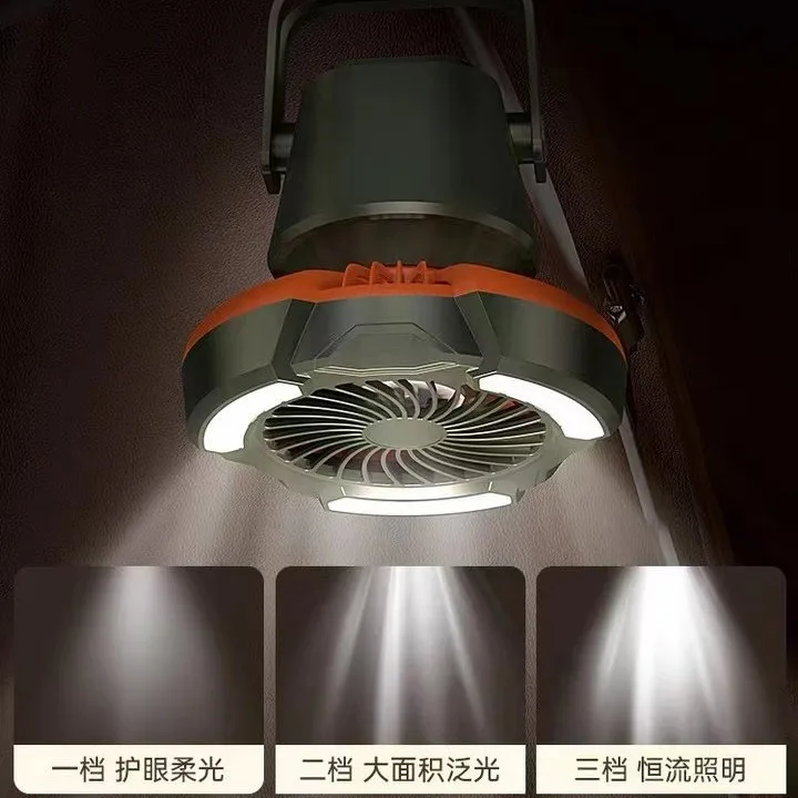 Camping Outdoor Tent Fan Light, Super Long and Convenient Emergency Light, LED Charging Tripod Fan Light