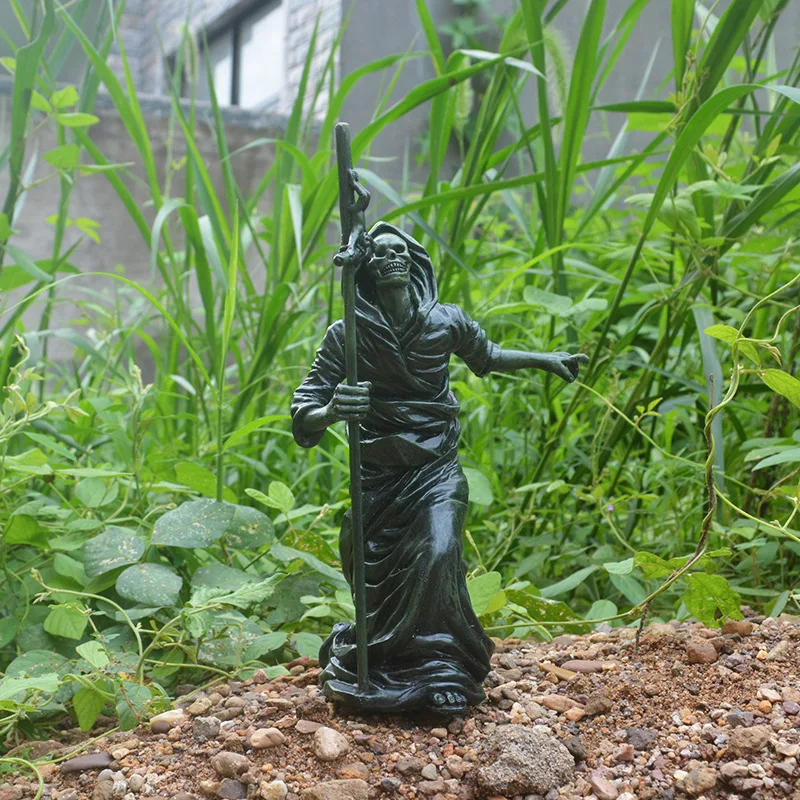 

Новый черный скелет речной скульптуры Хэллоуин смерти череп каучуковые украшения