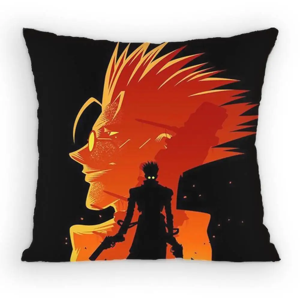 Trigun Anime Vash the Stampede Pillow Case Anti-dustmite Pillowcase Invisible zipper silky Sofa cushion cover for bedroom