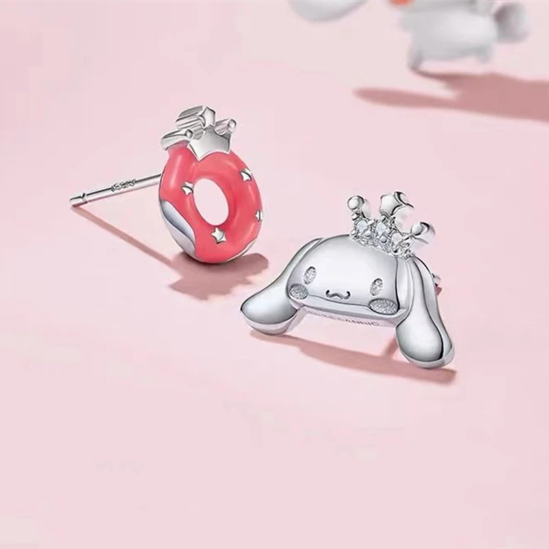 Sanrio Cartoon Anime Earrings Accessories HelloKitty Simple Premium Stud Earrings Girl Gift Toy