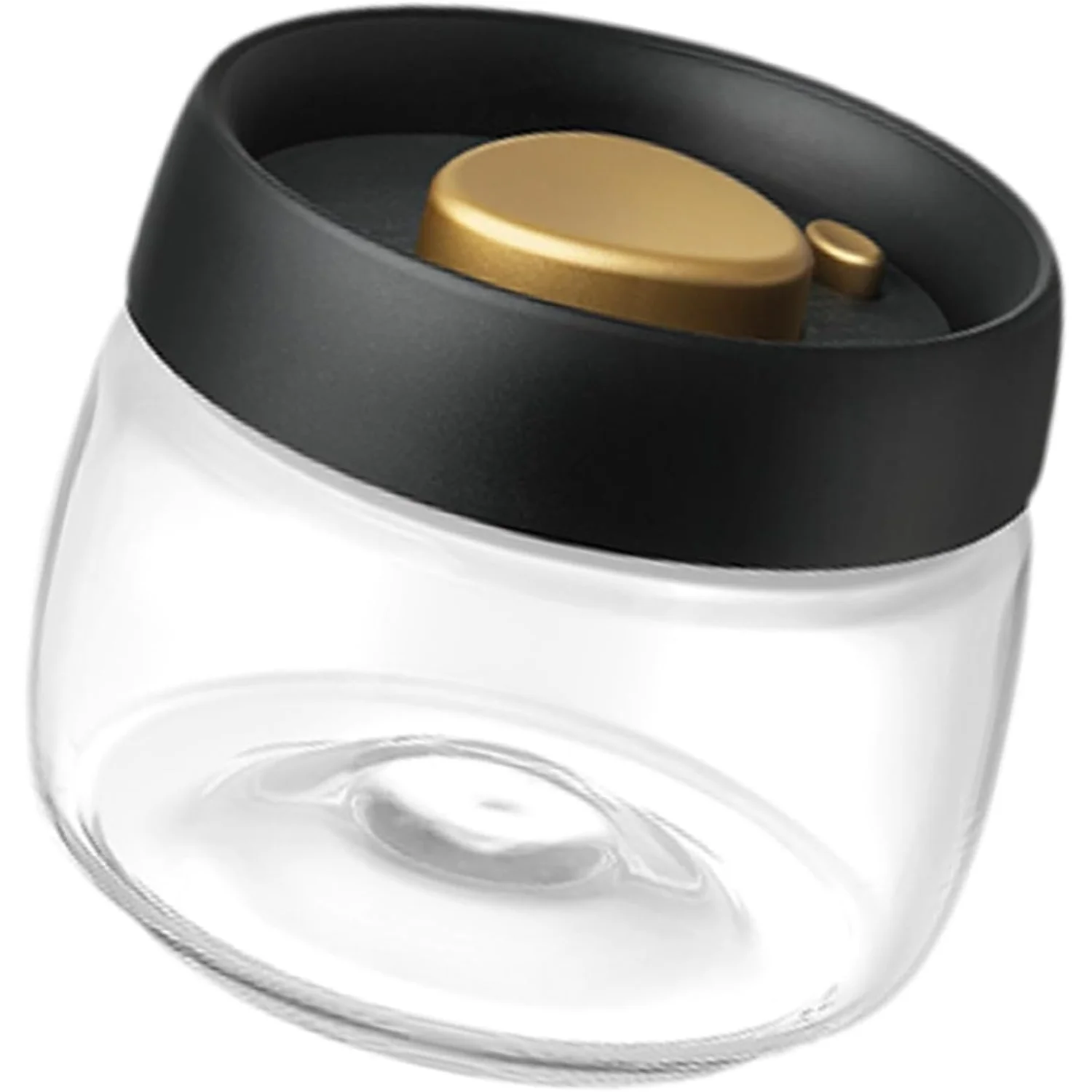 Coffee Bean Container Vacuum Canister Glass Airtight Transparent Tea Canister   Container for Chocolates Sugar, 500ml, Clear