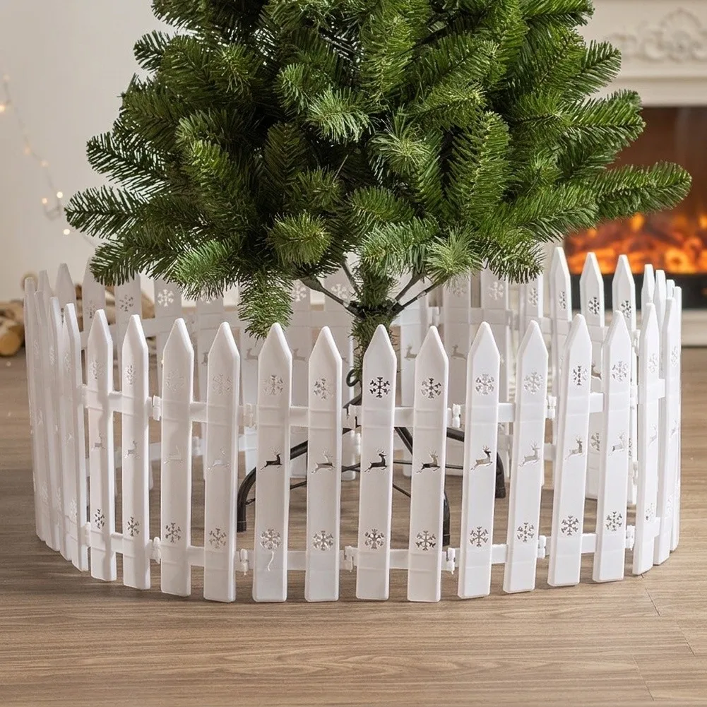 Plastic For Lawn Border Fence 40 pcs for Christmas Tree Area White 11x30cm Garden Yard Holiday Decor Snap Together