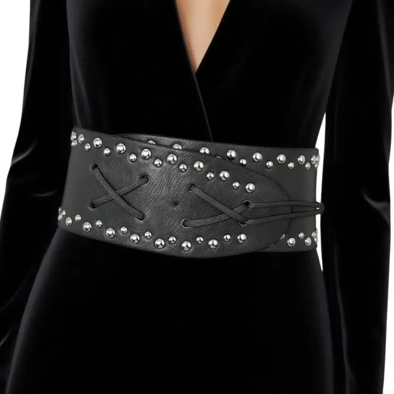Y3ne Modificabile in finta pelle Stringer in in luccichio dorato per abbinamento a outfit flessibile