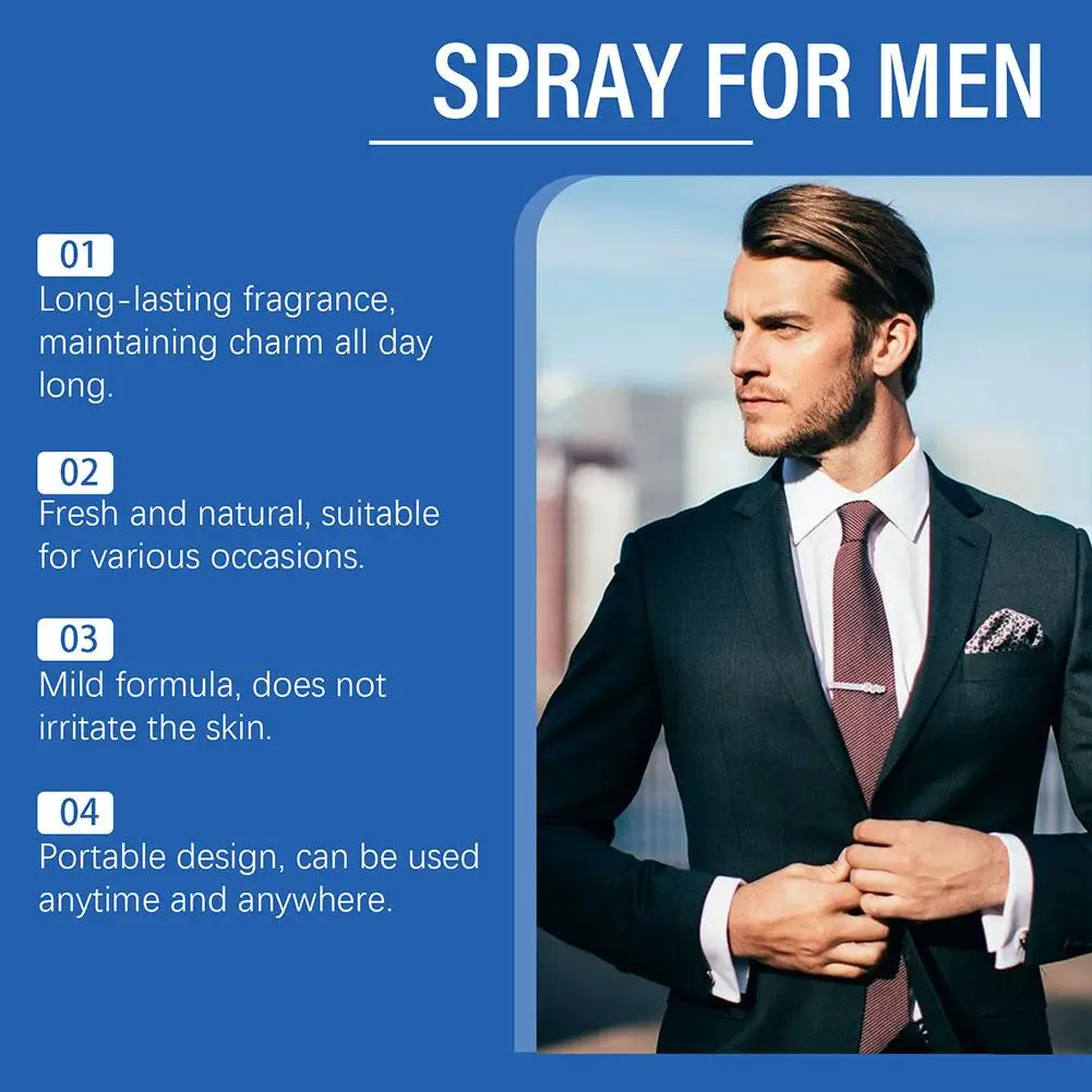 New Gentleman Perfume Small Blue Bottle Fine Men's Scent Formal Suit Light Fragrance Spray Fragrance Arab Europe Hot Selling