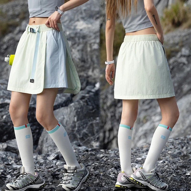 

Women's UPF2000+ UV Protection Skort High Waist Hiking Skirt Shorts Quick Dry Cooling Summer Tennis Sports Skirt with Pouch