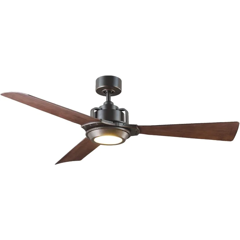 FR-W1817-56L-OB/DW مروحة سقف معاصرة وحديثة مقاس 56 بوصة من المجموعة المظلمة، مسافة شفرة 56 بوصة.