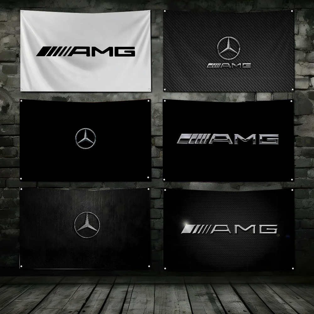 M-Mercedes Amg  Flag Workshop Flags Room Decor Flag  Outdoor Decorations  Flags for Rooms Four Hole Flag