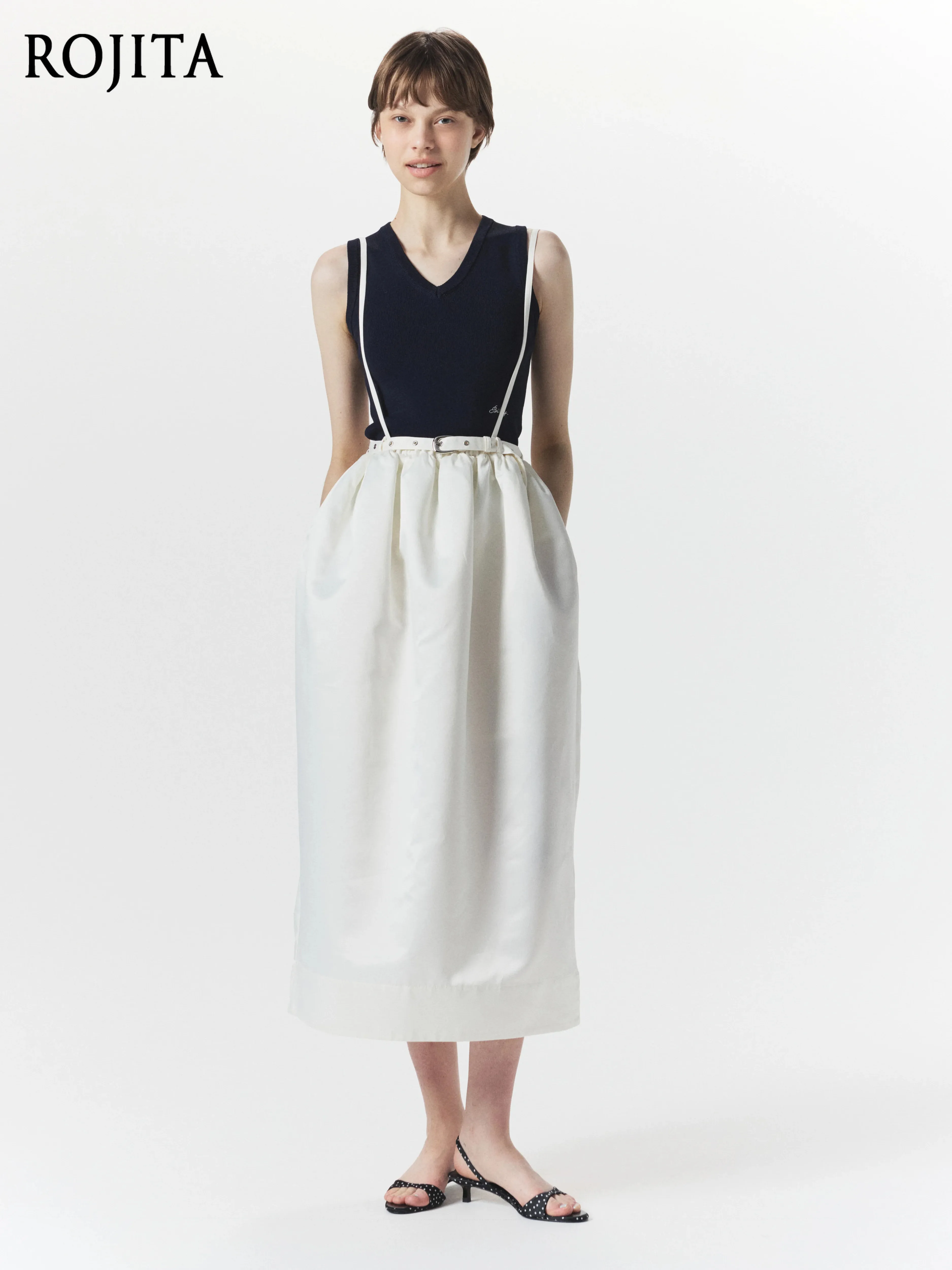 Casual High Waist Bubble Hem Suspender Skirt Japanese Fashion Sweet Black Skirt Women's Elegant High-end Long Skirt Lady
