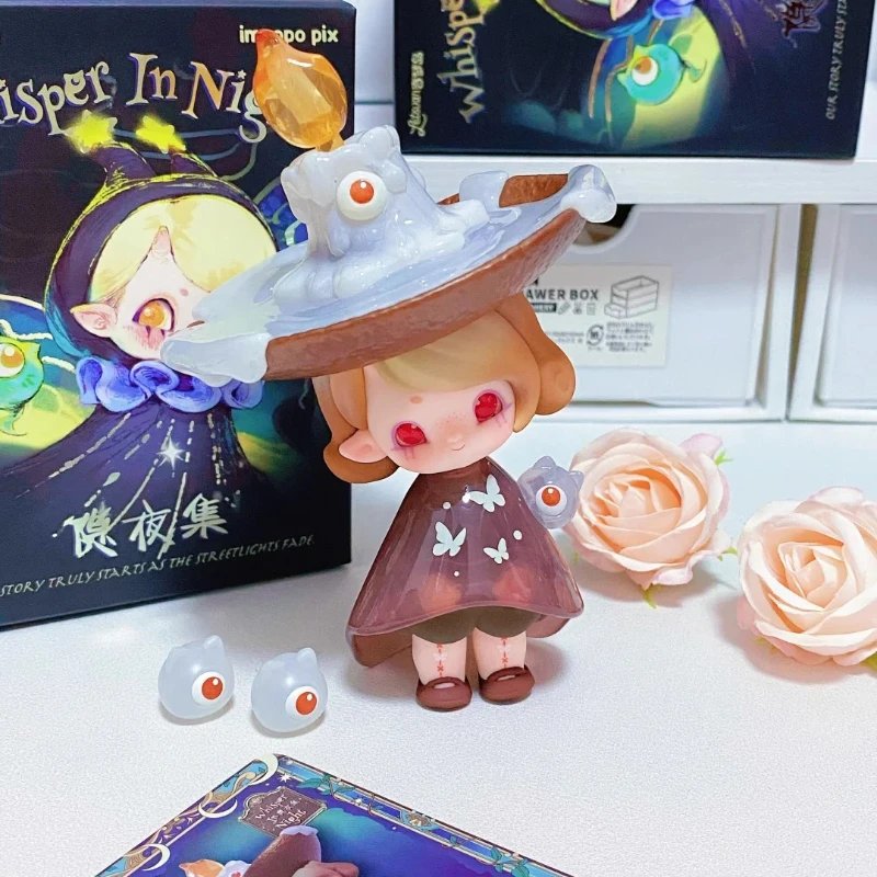Impopo Pix الهمس في سلسلة الليل صندوق أعمى اللعب مفاجأة صندوق غامض لطيف أنيمي نموذج لجسم جمع دمية حلية هدية عيد الميلاد