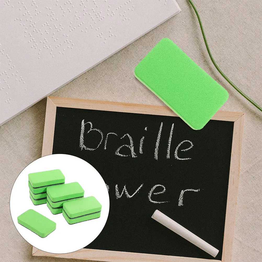 

50Pcs Whiteboard Erasers Green Felt Mini Dry Erase Board Cleaner for Office Teachers Home School Blackboard Duster