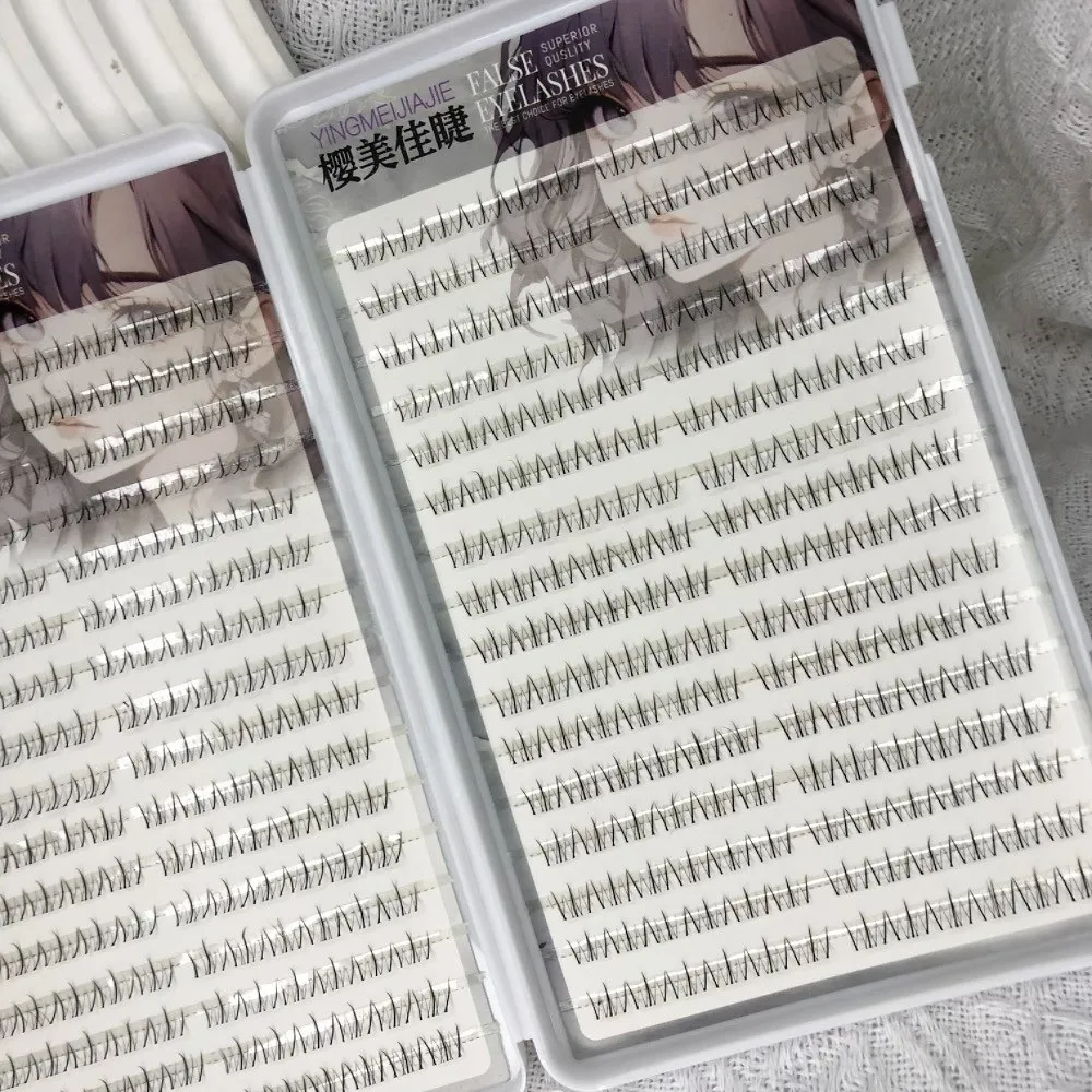 120/384Clusters Black Self Adhesive Lower False Eyelashes Gentle 5MM DIY Lashes Extension Eye Makeup Glue Free