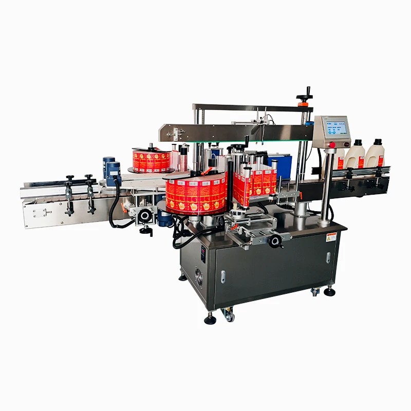 Automatic Double Side Sticker Labelling Machine for Round Square Flat Bottles High Precision Dual Side Label Applicator