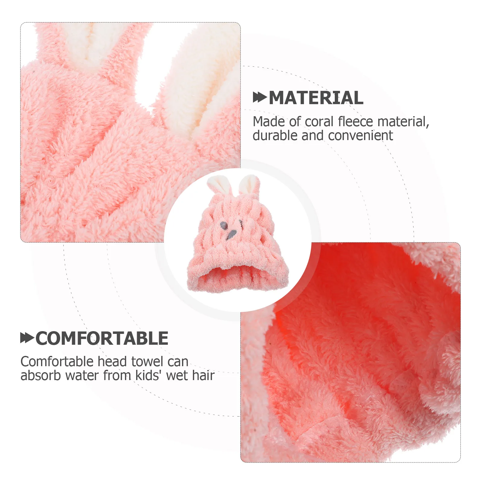 

Cartoon Rabbit Coral Fleece Turban For Hair Drying Wrap Water Absorbent Head Towel Hair Wrap Towel Home Travel