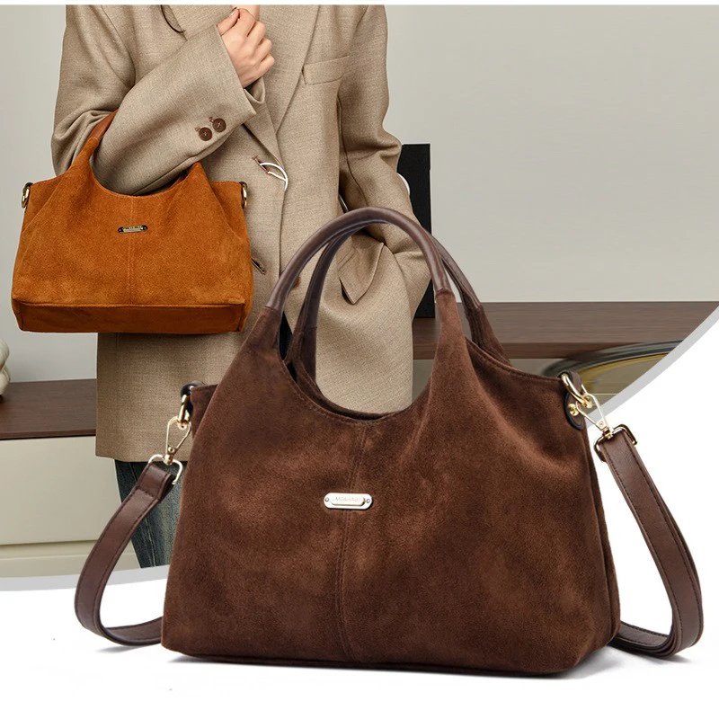 

Мягкая сумка-тоут из искусственной замши, женская пригородная сумка с матовой отделкой, большая вместительная универсальная высококачественная сумка-мессенджер, сумка через плечо