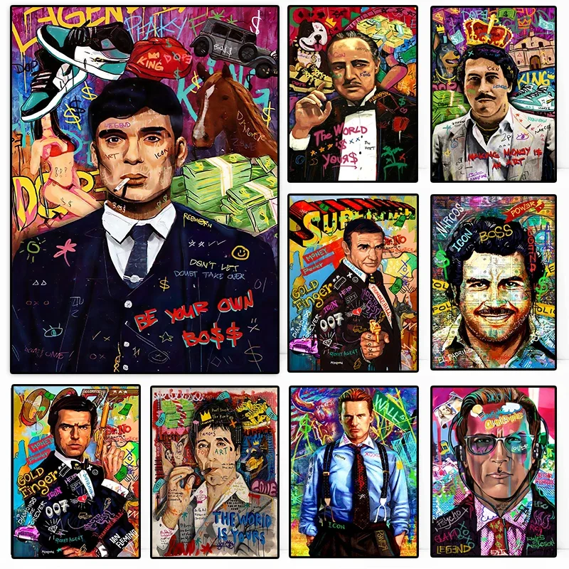 Modern Street Graffiti Aesthetic Wall Art Movie Godfather HD Canvas Paintings Posters and Prints Home Bedroom Living Room Decor