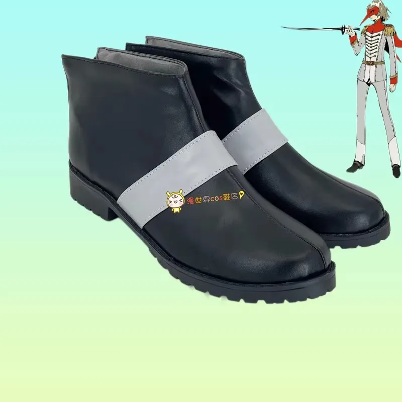 

JP Games P5 Akechi Goro CROW Cosplay Shoes Handmade Leather Costume Short Boots