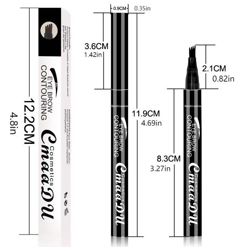 4-head eyebrow pencil, four-pointed eyebrow pencil, high pigment and easy to color, creating a natural naked look