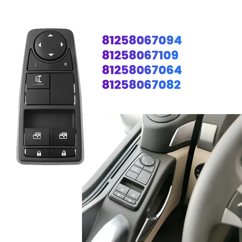 

Truck Power Window Glass Regulator Control Switch 81258067094 81258067109 For MAN TGS TGX TGL TGM Window Lift Button LHD-A65M