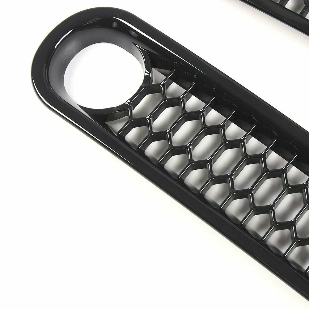 Kit de inserções de malha para grelha frontal, grade de malha com clipe de favo de mel com furo de bloqueio para jeep wrangler jk 2007-2017