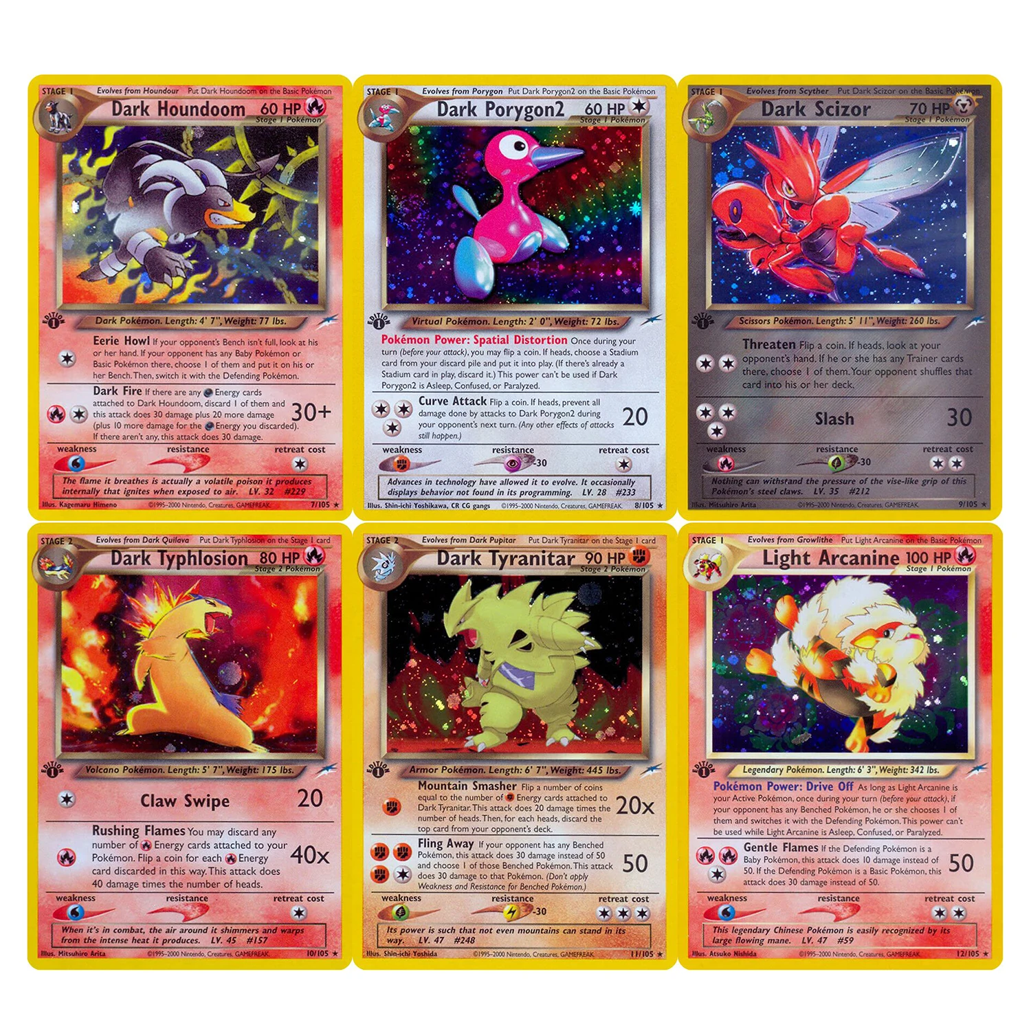 24PCS/set PKM Proxy Game Cards Neo Destiny (N4)Whole Set 1-16/106-113 Number Foil Cards Shining Celebi Shining Charizard Mewtwo